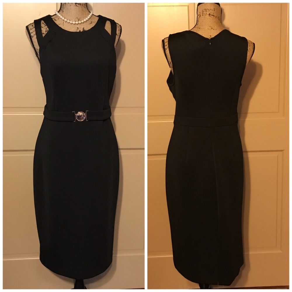 🌺Guess Black Sleeveles Dress/with Guess Buckle - Picture 1 of 7